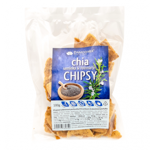 Chia chipsy - rozmarín 100g DAMODARA